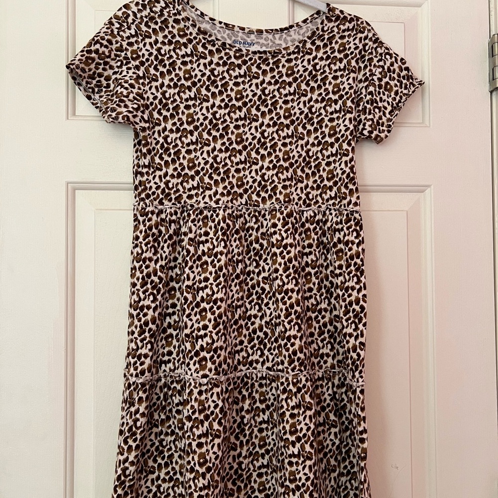 Girls Old Navy Leopard Print Casual Skater Dress